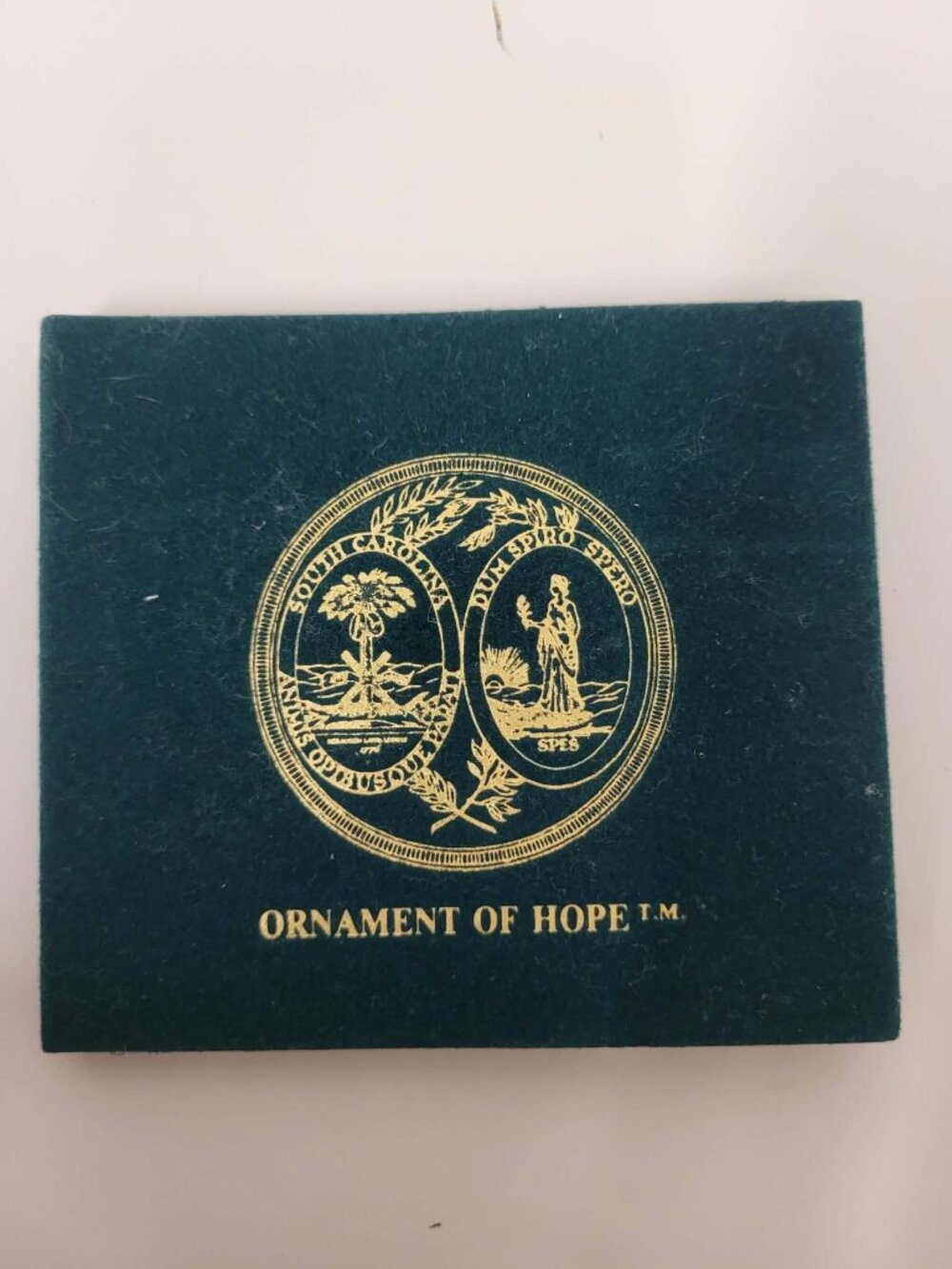 1991 South Carolina Ornament Of Hope Gold-Tone Birds & Flowers By Portmeirion